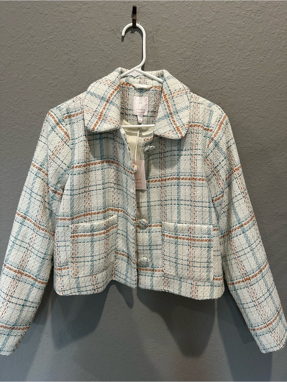 Lauren Conrad tweed cropped jacket NWT Sz PL